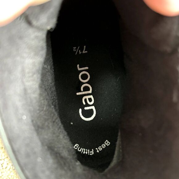 Gabor Leather Zip-Up Combat Boots Women's EU 7.5 US 9 Black Punk Grunge Goth - Picture 9 of 11